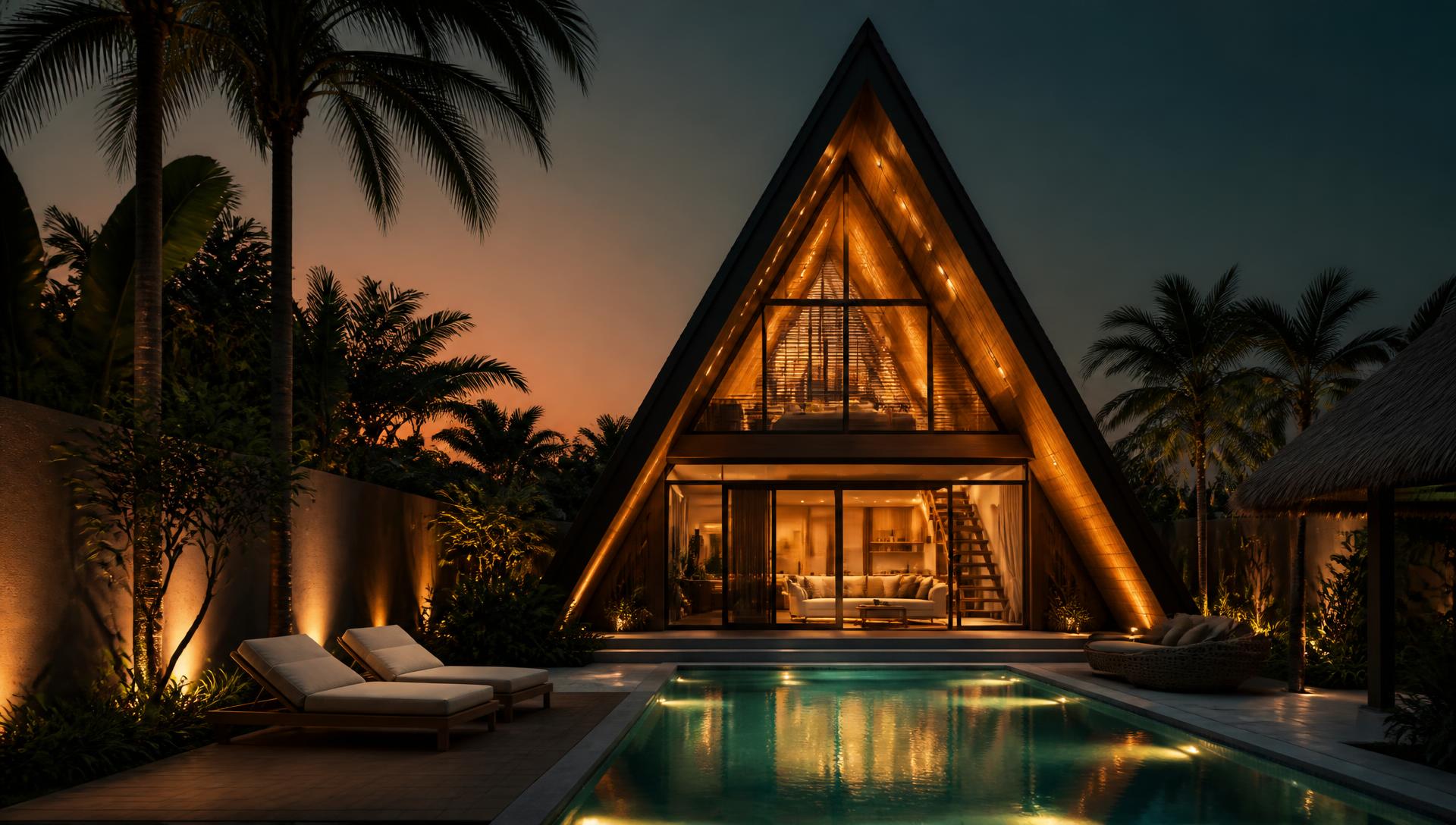 The A-Frame at dusk